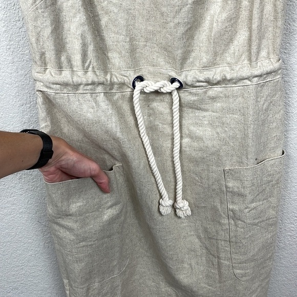 Maeve Anthropologie Linen Blend Flaxen Dress Sleeveless Rope Waist Beige Sz 0 - Picture 4 of 12